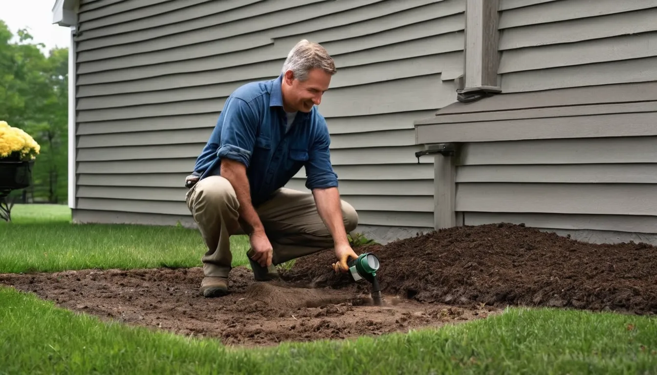Local provider inspecting a home foundation wall for termite activity in Gloucester
